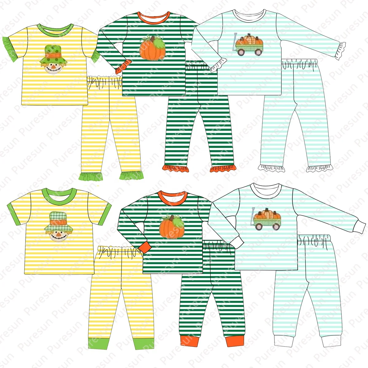 Toddler boy custom mallard ducks print Bamboo PJs wholesale baby boy two pieces outfit OEM kids long sleeve cotton pajama set