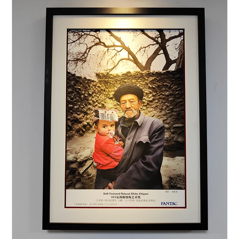 Natural white acid and lignin free light texture Giclee paper inkjet media for image print