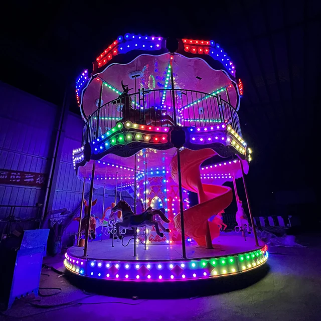 2024 New-designed Luxury Carousel Kids and Adults Amusement Park Fun Games Merry Go Round Double Deck Carousel Ride for Sale