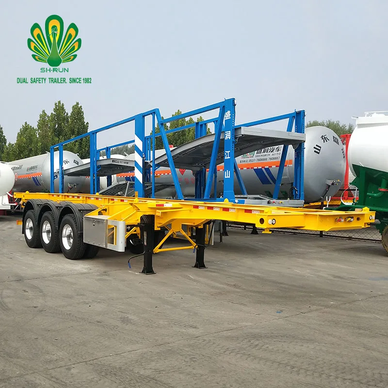 Light Weight Air Suspension 45 FT 3 Axle Skeleton Chassis Deck Container Semi Trailer