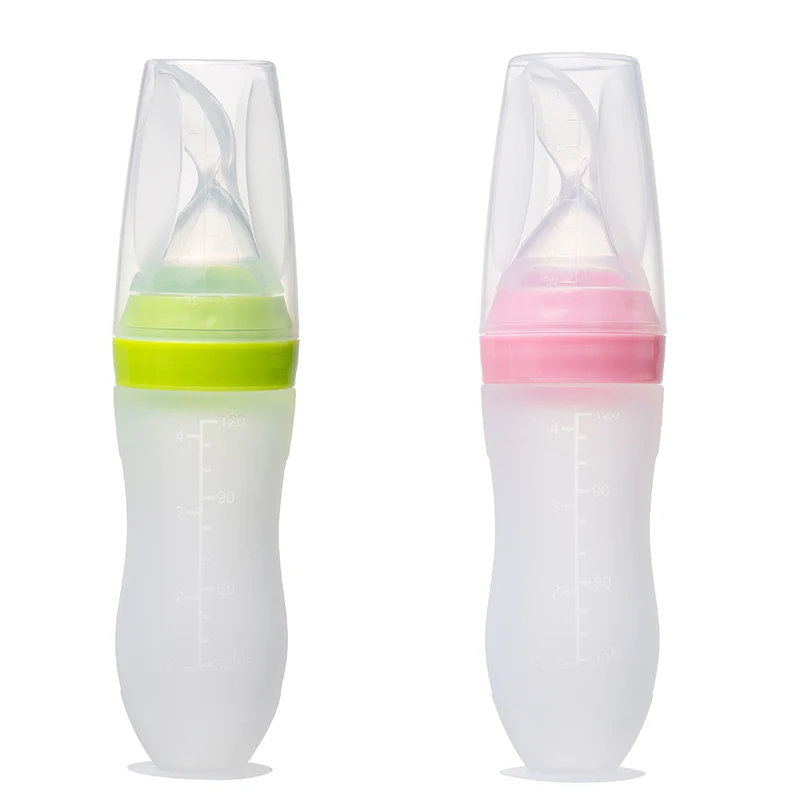 Силиконовая ложка для дозирования без БФА кормушка фруктов бутылка кормления ребенка с фирменной этикеткой и присоской на