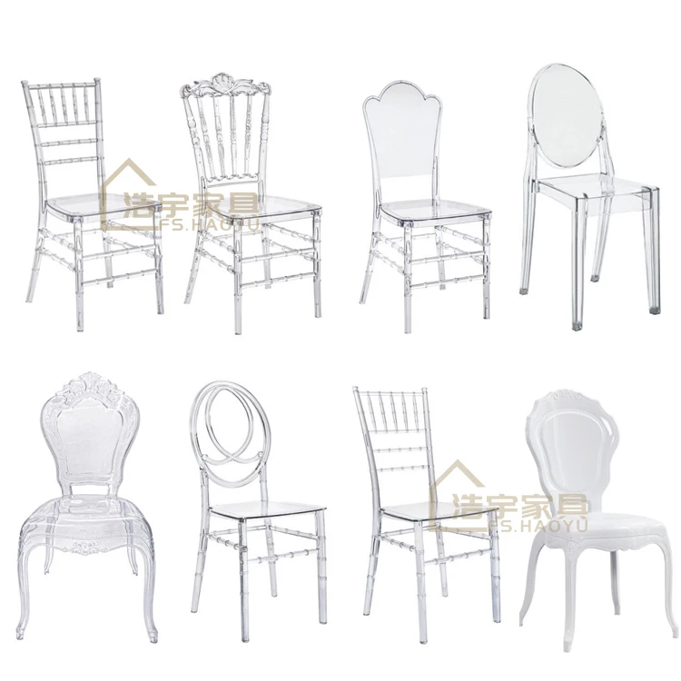 wedding furniture guangdong clear crystal plastic acrylic resin tiffany chiavari wedding event hotel banquet chair