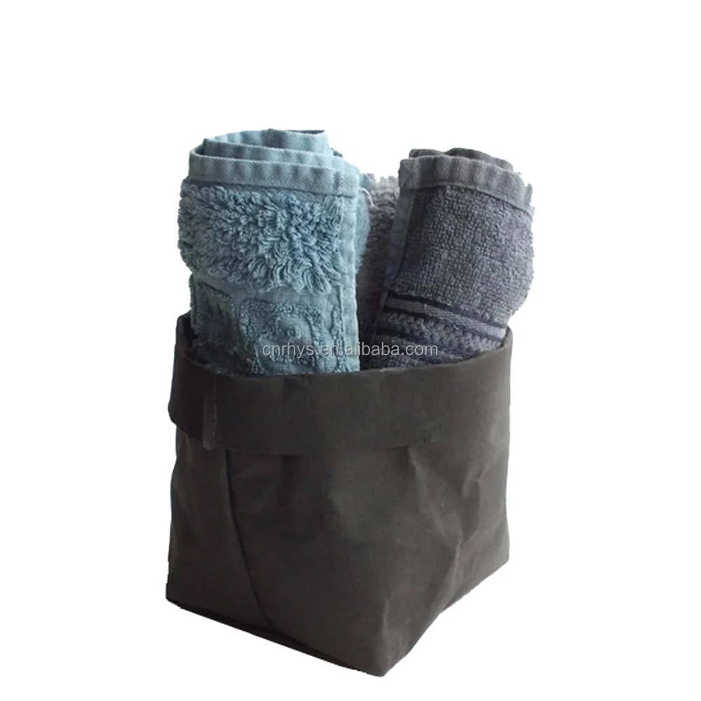 washable paper basket for storage, home usage recycled cellulose bag