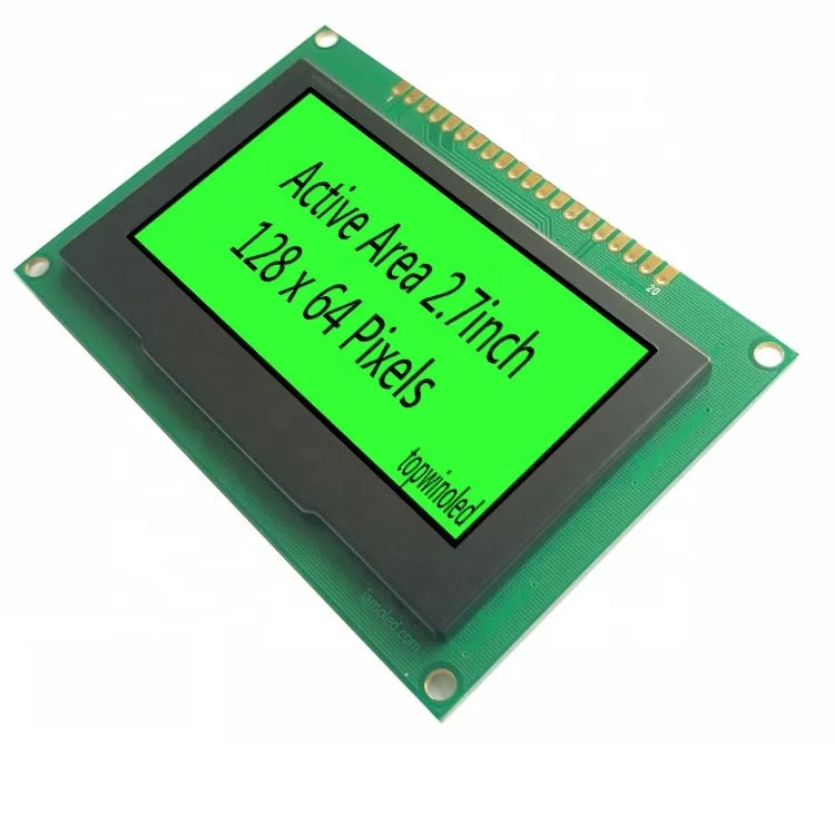 2.7' 2.7inch 2.7 inch 128x64 pixels green colour oled assembled module TW28642270B05 ssd1322 SPI parallel Interface PCB board