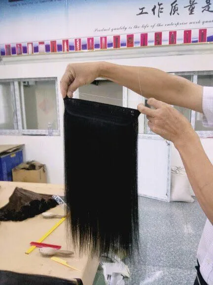 Raw chinese human hair in new york fish line hair extensions