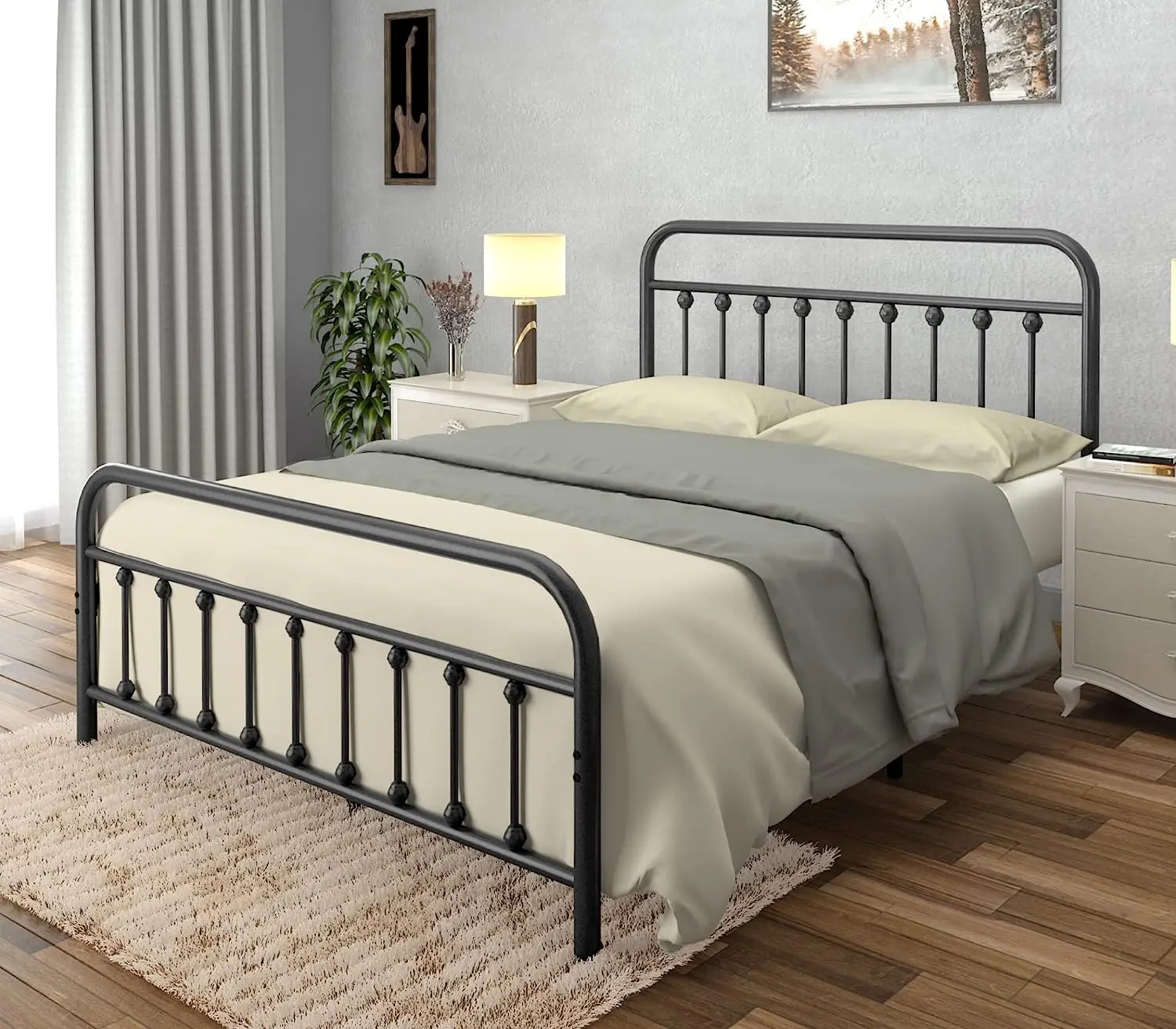 Wholesale Price Custom Manufacturer wholesale bedroom furniture metal bed Modern single large metal bed