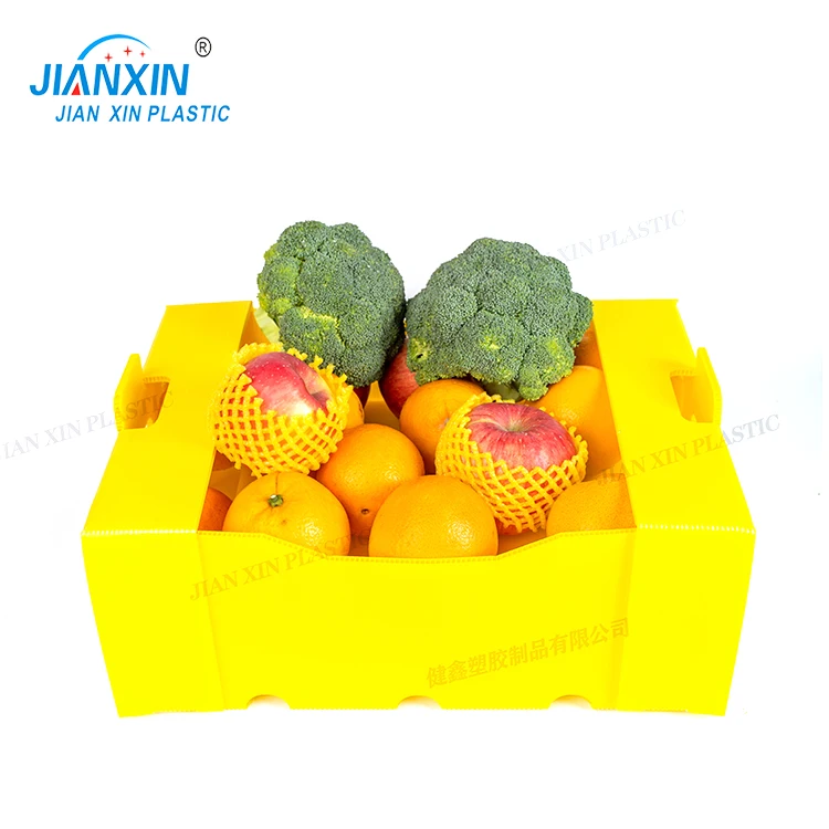 Customized Fruit /Vegetable Packaging Corrugated Plastic Box Corrugated Storage PP Packing Boxes for fruits and vegetables