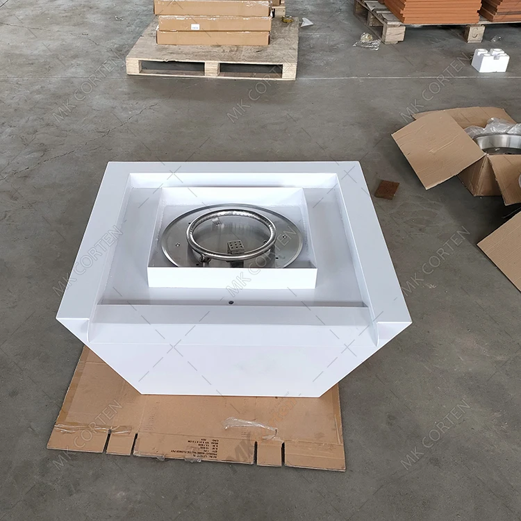 Water Feature Corten Steel Waterfall Outdoor Heaters Gas Fire Pit Water Bowl for Swimming Pool Decoration