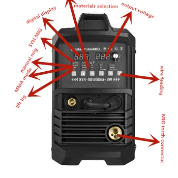 mig welder 250 amp gas powered welder co2 welding machine maquina de soldar mig multimig 200 SYN synergic mig welders