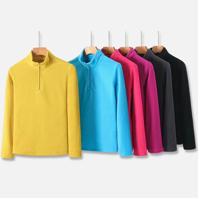 Autumn and winter outdoor men and women half cardigan sports jacket polar fleece fabrics