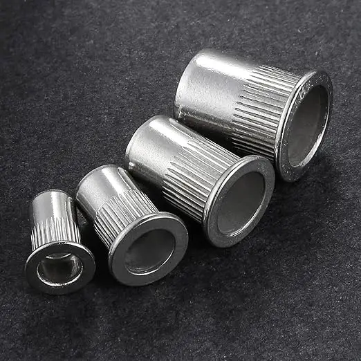 Stainless Steel 304 Surface Flat Head Rivet Threaded Into The Nut Knurled Body