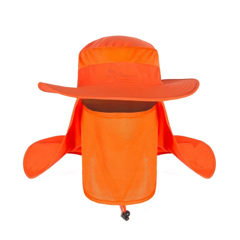 Outdoor Sun Protection Bucket Hats Summer Fishing Cap with Removable Neck Flap