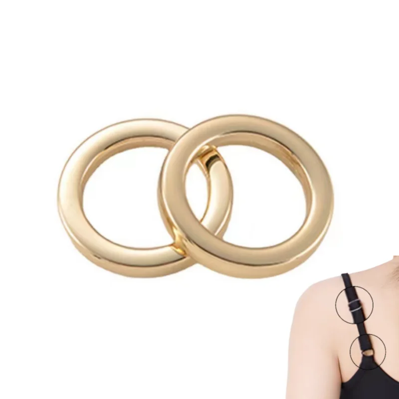 Swimwear Accessories 20mm Gold Flat Round O Rings Connectors Adjuster Buckle For Bikini