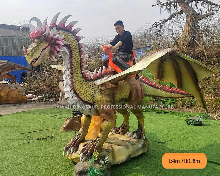 Animatronic Dragon Ride Amusement Park Ride on Dinosaur Customized