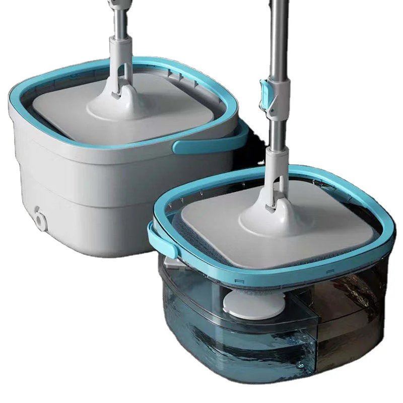 Spin Mop and Bucket Floor Cleaning Mops with Dirty Clean Water Separation Bucket