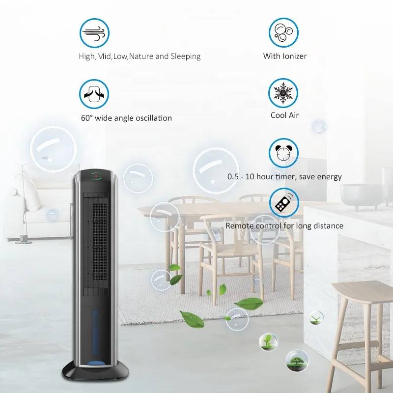 
Home Room Floor Standing Humidified Fresh Air Portable Tower Air Cooler 