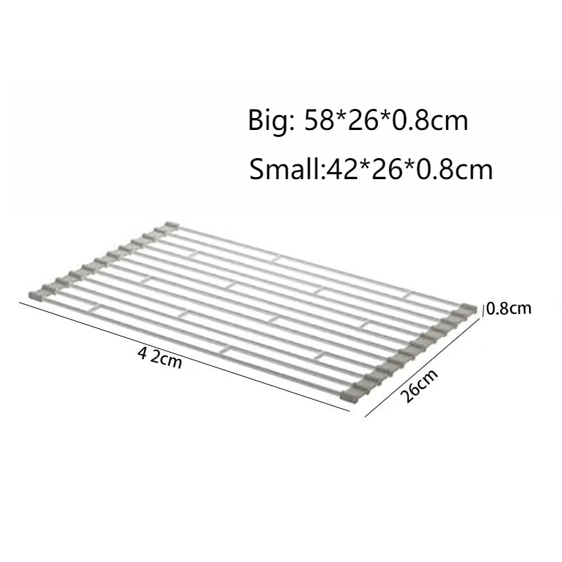 Wrought Iron Folding Sink Drain Rack for Kitchen Sink Drain Curtain Vegetable and Fruit Dishes Storage Rack