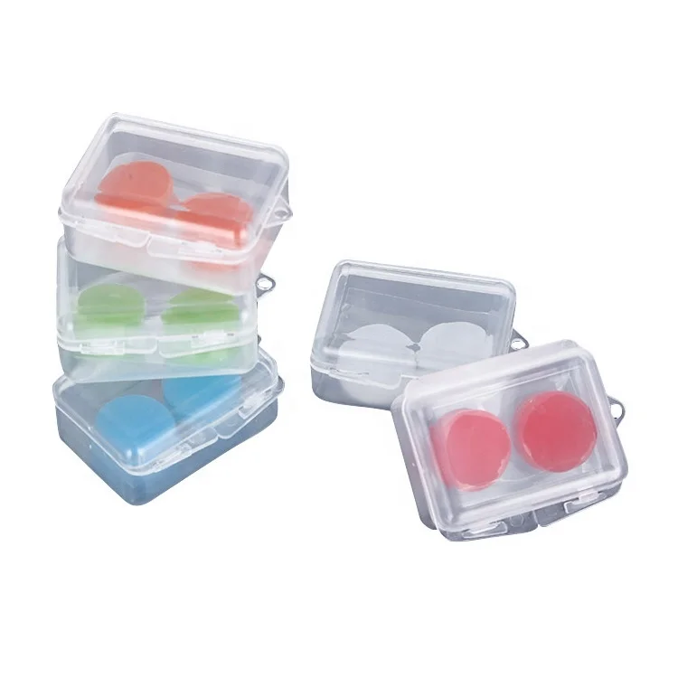 Pool surfing Reusable silicone Swimming water ear plugs moldable noise cancelling snoring Sleeping earplug with plastic box