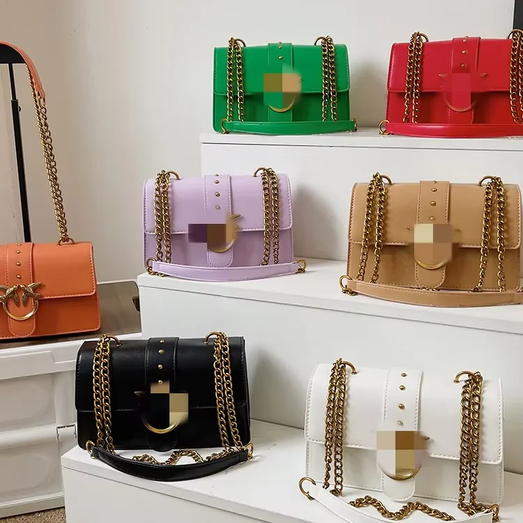 Famous Brand Ladies Crossbody Party Bags PU Leather Women Purse And Handbags  Retro Logo Small Square Bags