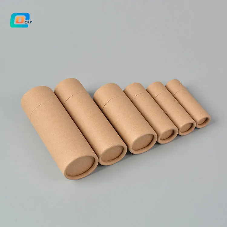 Eco-friendly 1.0 OZ,1.5 OZ,2.0OZ,2.5OZ Empty Paper Lipstick Tube Lip Balm Oil Proof ,Biodegradable Kraft Push Up Tube