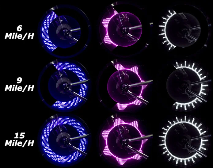 Light and Motion Sensor 7 LED Flashing 30 Mode Waterproof Bicycle Wheel Tyre Tire Valve Stem Cap Lights For Night Cycling Safety