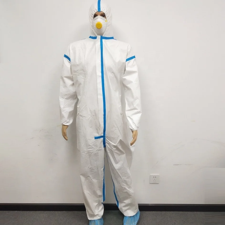 Hazmat Suite Pp Pe PPE Painter Type 56 Spray Waterproof Paint Safety Overall Work Medical Protect Ppes Suit Disposable Coverall