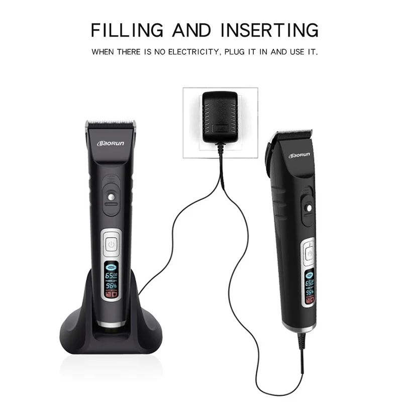 
LED intelligent display screen hair clipper for child professional rechargeable electric trimmer ceramic cutter head 