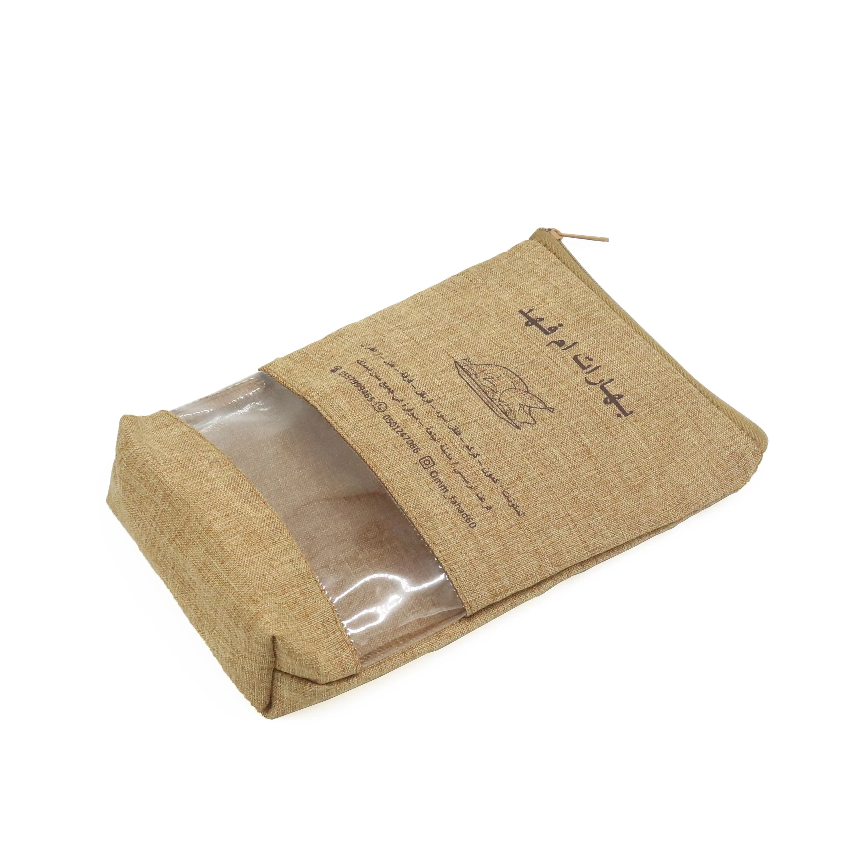 New style Small jute zipper pouch Packaging Bags Natural Hemp Jute Coffee Bag With Zipper