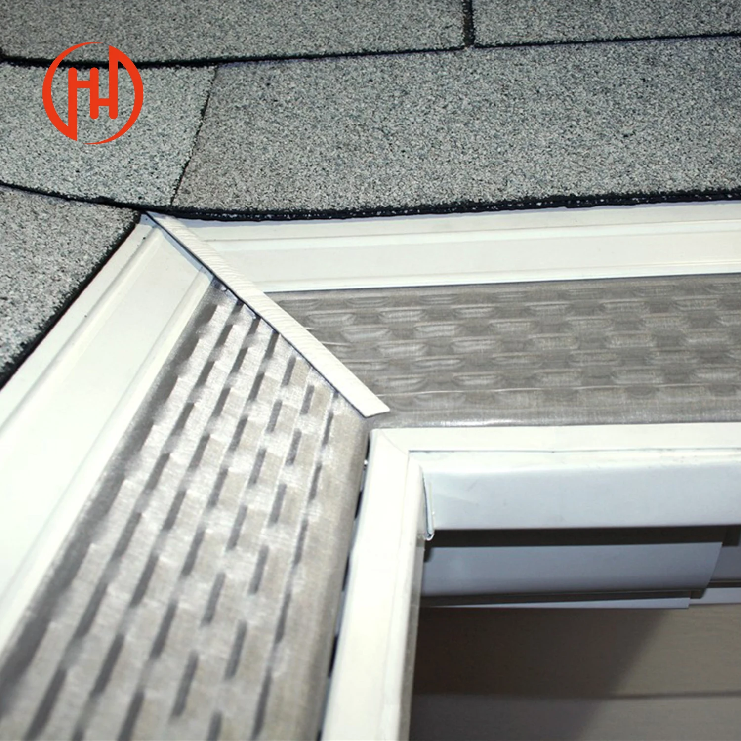 Rainwater Roof Gutters Protection Filter Leaf Guards with Cover Perforated Metal Mesh Aluminum Flat Modern