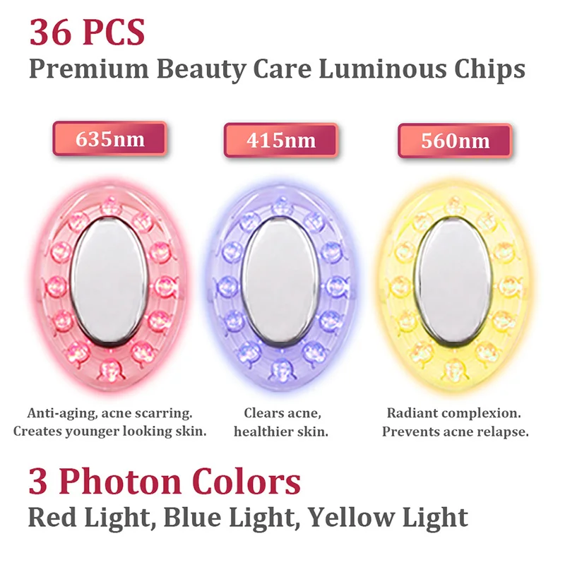 Home Use Wireless Photon Skin Multifunctional Massager Skin Tightening Ems RF Anti Aging red led light therapy facial device