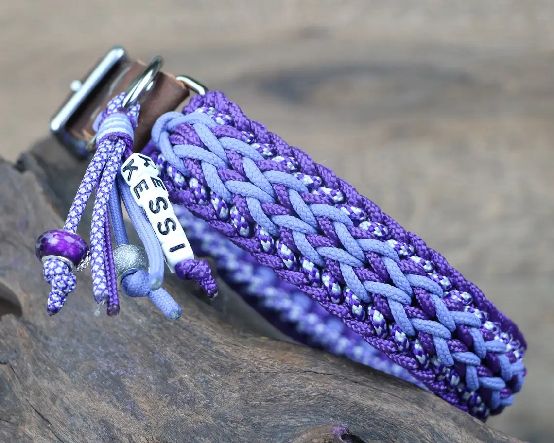 Пользовательский Браслет Paracord Регулируемый Модный ручной работы красивый ошейник для собак с высококачественным кожаным адаптером