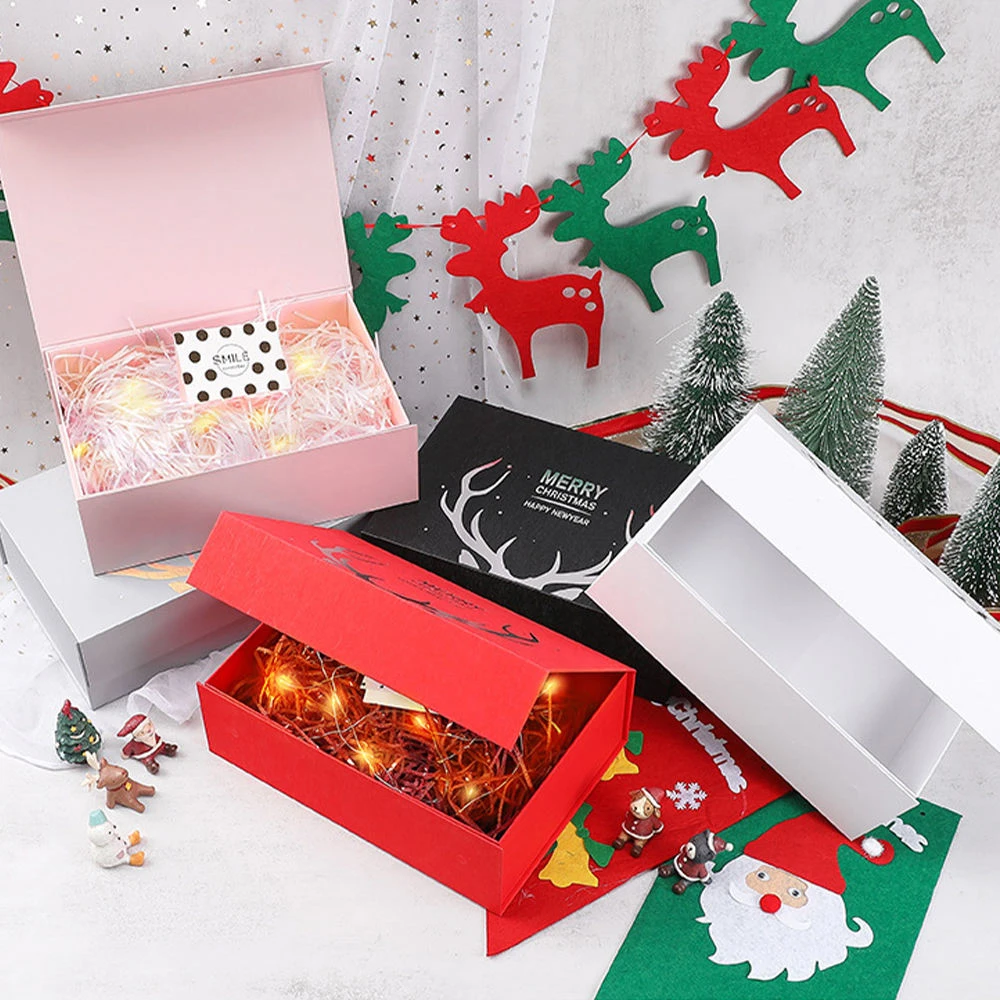 Black Custom Logo Foldable Magnetic Premium Luxury Recyclable Rigid Cardboard Paper Packaging Clothing Box Flip Top Gift Boxes