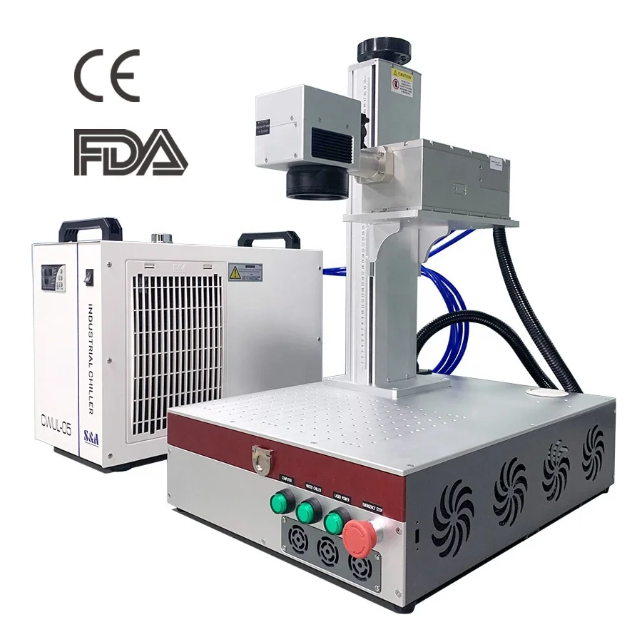 Mini 3W UV Portable Laser Marking Machine JPT 355nm Source All in one Laser Marker Water Chiller Cooling for Glass Plastic Wood