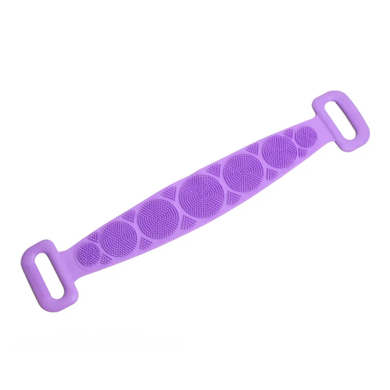 Soft Bristle &Massage Dots Silicone Bath Belt Back Body Skin Cleanser Scrubber Exfoliating Bath Towel