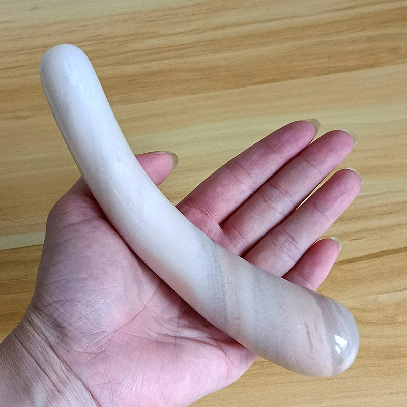 Оптовая продажа, натуральный черный обсидиан, белый нефрит, небольшой изогнутый камень, Кристальный кварцевый массажер, палочки Yoni