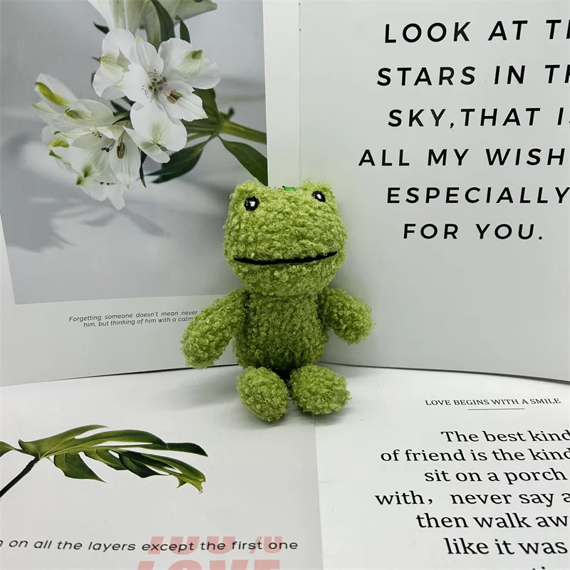 Plush Keychains Toys Cute Plush Green Frog Stuffed Animal Keychain Purse Backpack Decor Bag Ornaments Mini Frog Plush Keychains