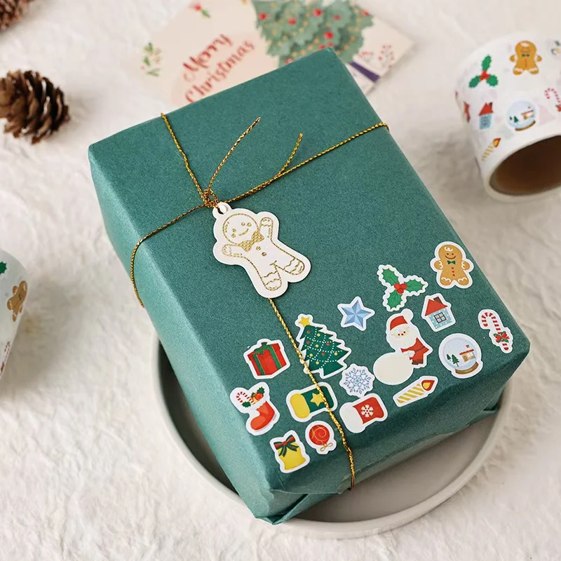 Custom  Printing DIY Christmas gift packing sticker 30 cute pictures Label assorted pattern Sticker for Xmas  series