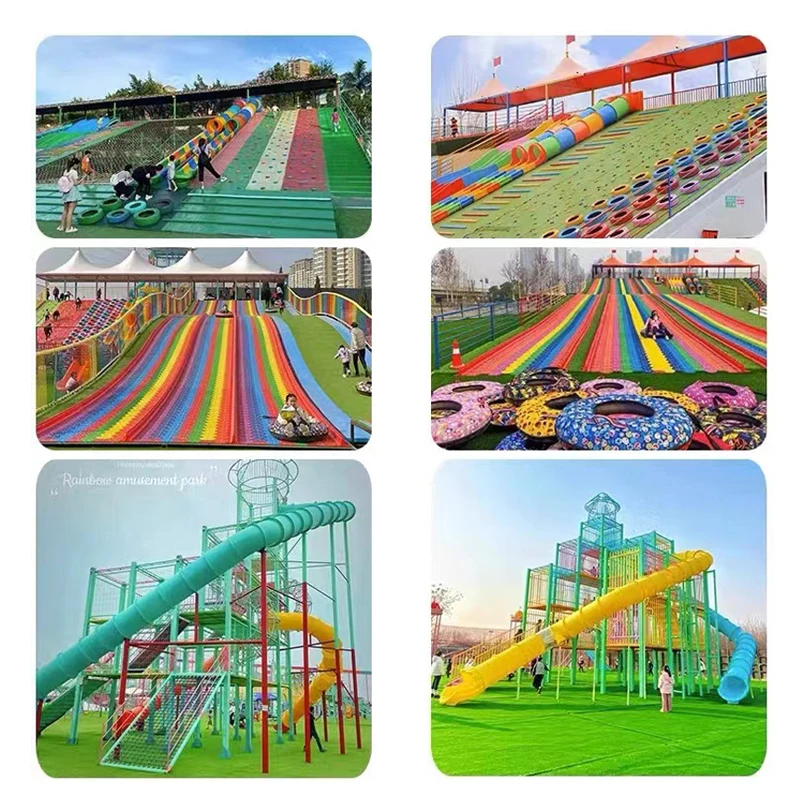 Stainless steel slides  Outdoor  amusement park  plastic rainbow snow dry slide Plastic Slide  Outdoor playground equipment