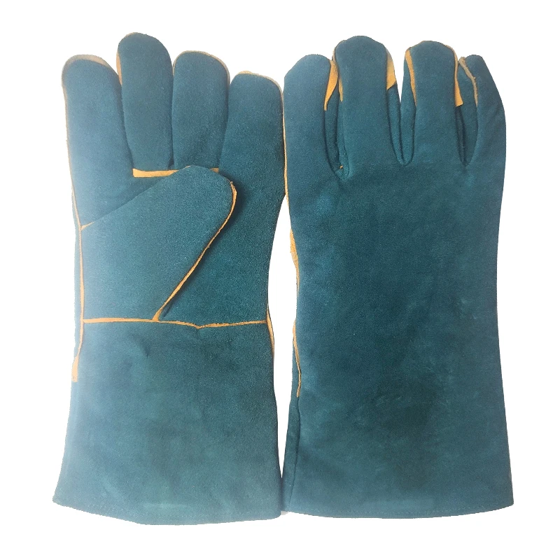 Manufacture wholesale good quality Argon Dexterity Custom Welding hand protective leather Gloves