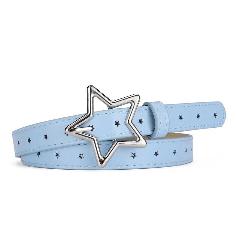 Fashion cute 93cm short Five-pointed star buckle heart hole children kid belt for decorate
