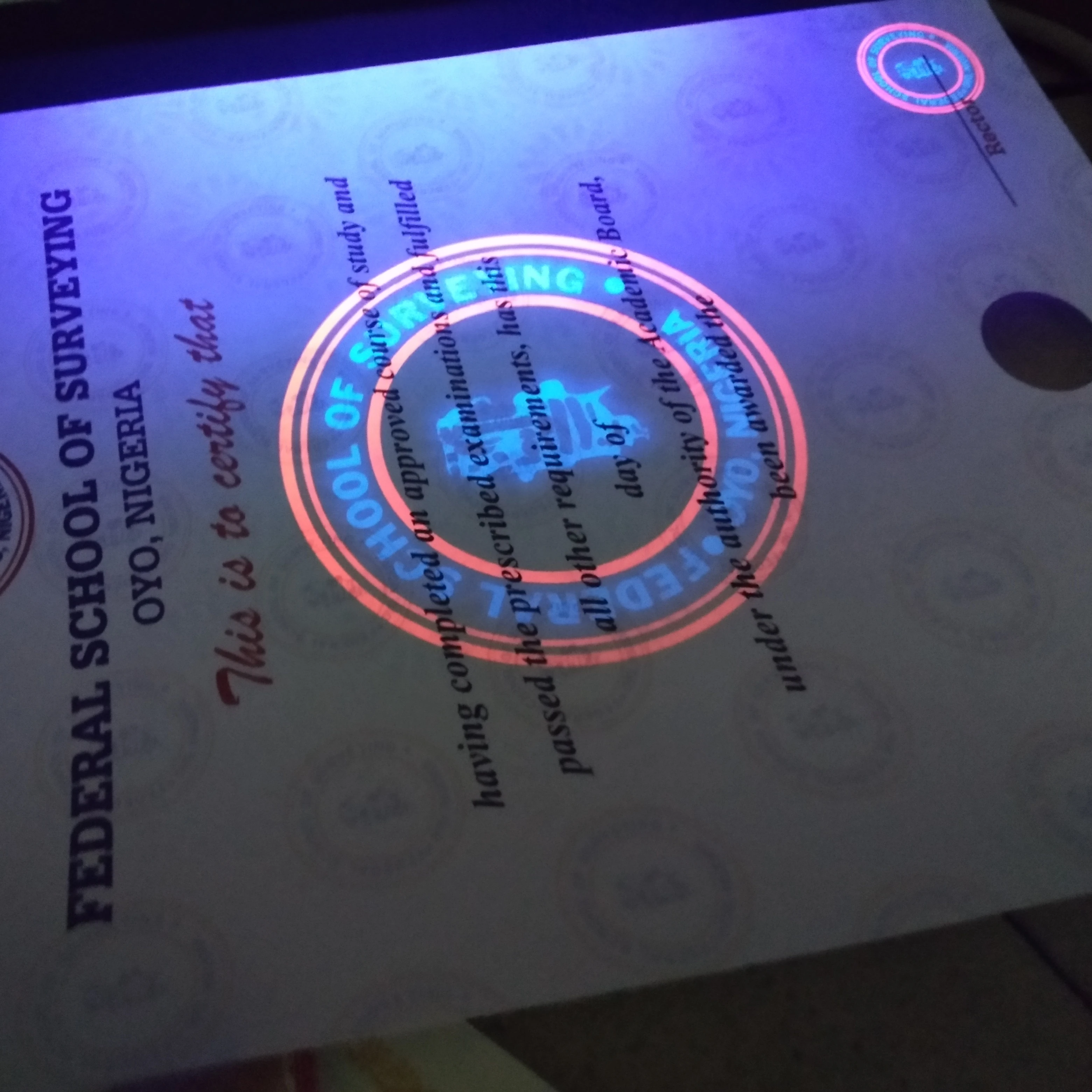 Serial numbers UV invisible fiber watermark paper printing hologram certificate