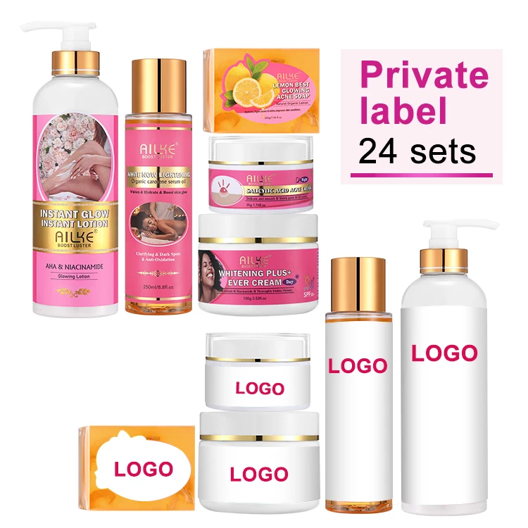 Korean Cosmetics Beauty Face Cream Soap Body Oil Lotion Lightening Vitamin C Anti Acne Ailke Skin Care Set For Women