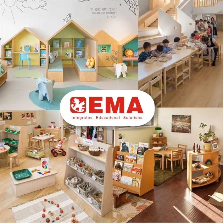EMA Kids Storage Shelf For Kindergarten Montessori Preschool Design Layout Classroom Furniture List Daycare Furniture Suppliers