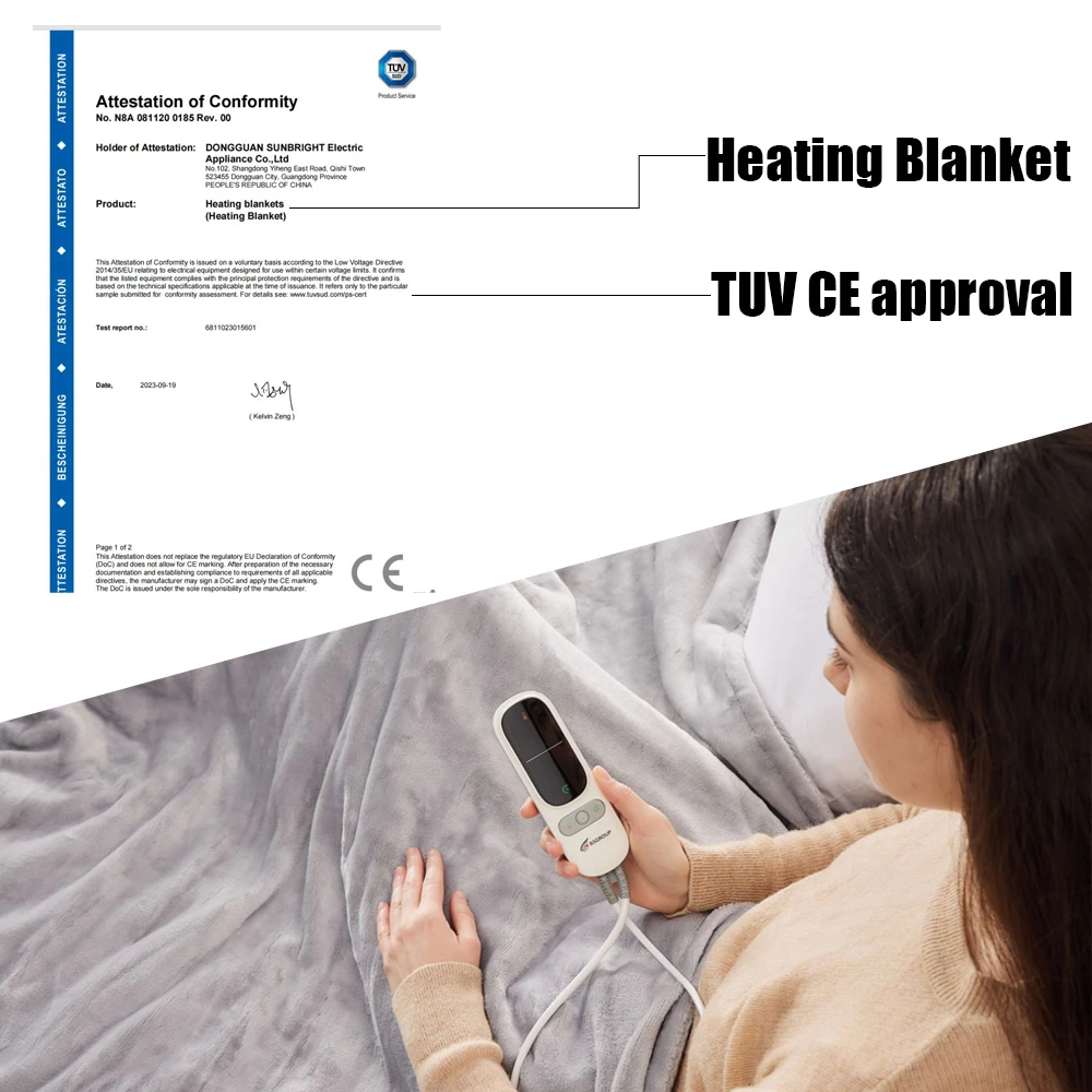 PTC & NTC heating system bed warmer 220v electric heating soft heated throw overblanket