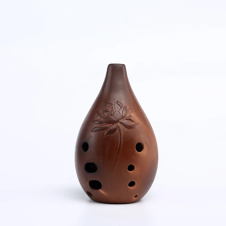 
Ten hole full mouth Xun for beginners Tao Xun professional play ancient Xun purple sand ocarina instrument E key F key G key 