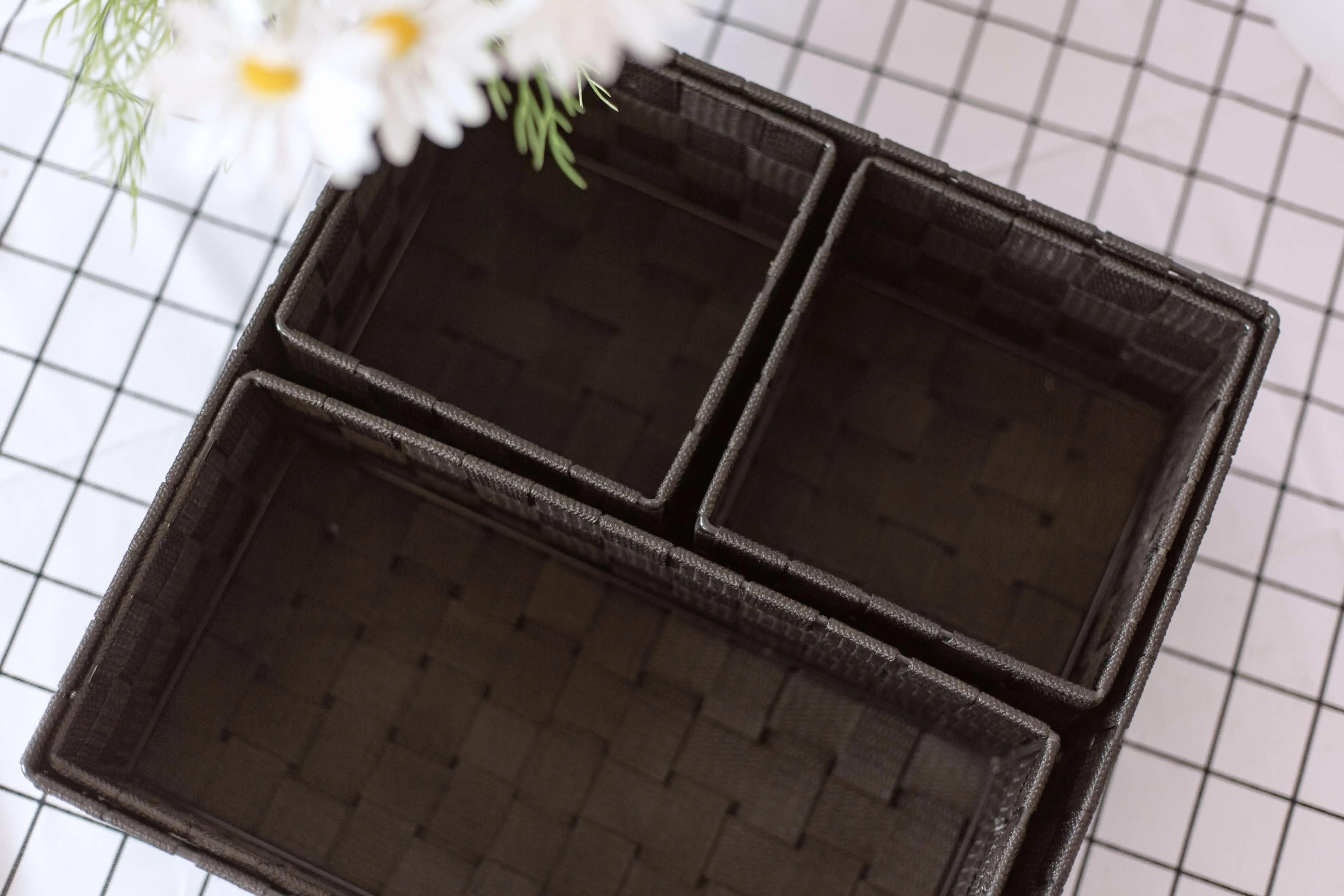 Wholesale Handmade PP Strap Non-Woven Polypropylene Decorative Weaving Basket