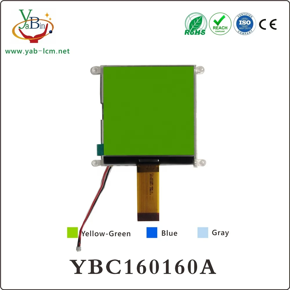 COG graphic lcd display module 160X160 160160 lcd with 8080/6800-series parallel interface plug-in type 30PIN YB160160A