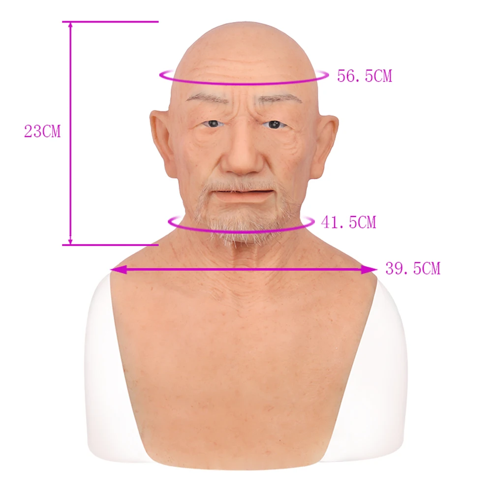 William Masque Halloween Party Full Head Old Man Mask Terrible Carnival Human Silicone Mask For cosplay crossdressing
