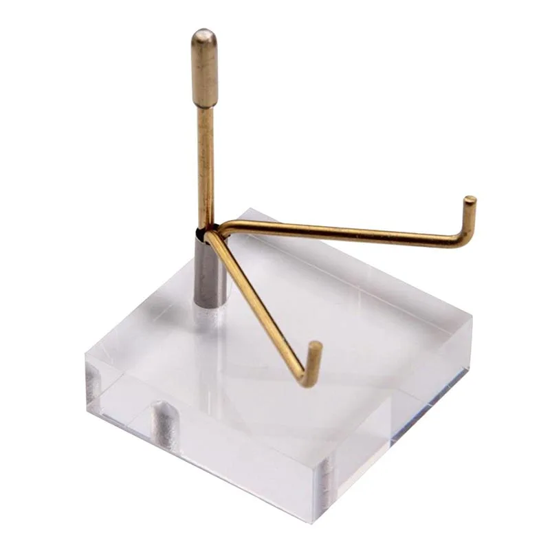 5' Gold Metal Bracket Acrylic Base Mineral Display Stand Holder For Crystal Minerals Ores Agate Rocks Stones Collectibles