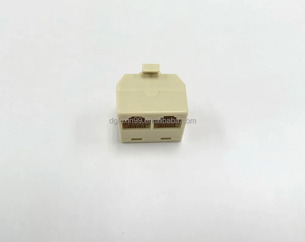 Hot selling Two Way Telephone line splitter 2xRJ45 jack adaptor